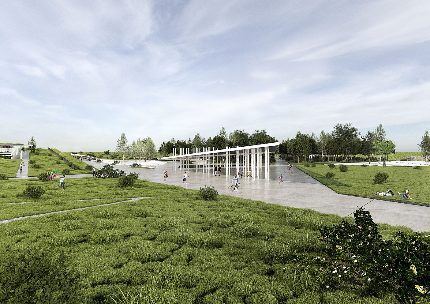 Detaliu al soluției propuse, de aproape – Parcul Feroviarilor, Cluj-Napoca