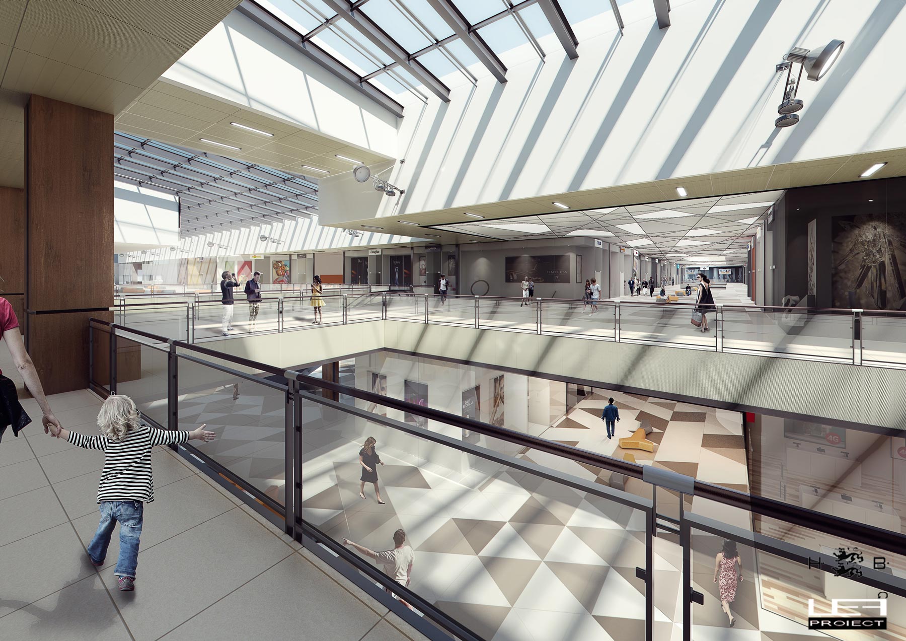 Spațiu interior al centrului comercial, de aproape – Extindere City Park Mall Constanta, Constanța
