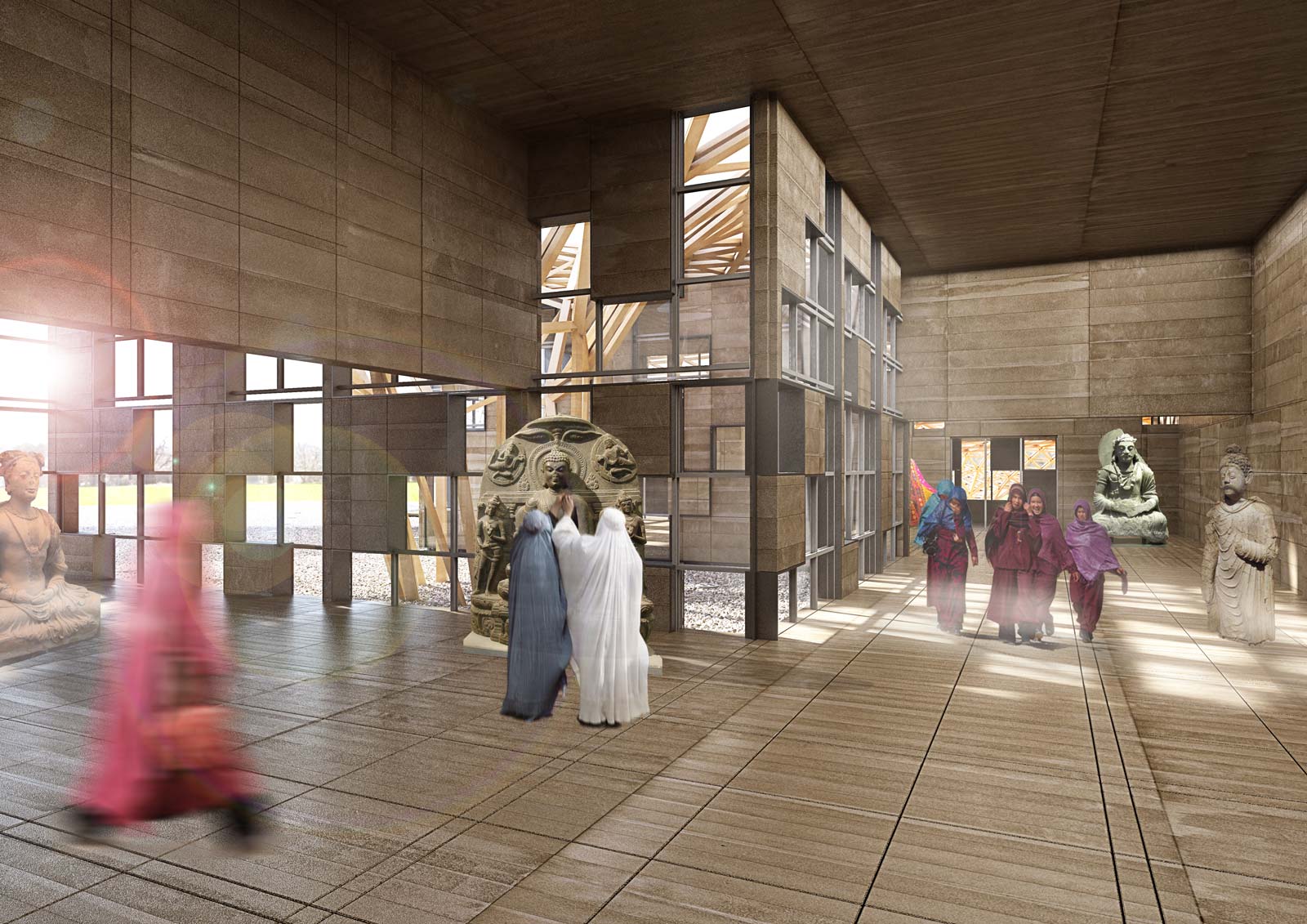 Perspectivă din propunerea de concurs, de aproape – Bamiyan Cultural Center, Bamiyan, Afganistan