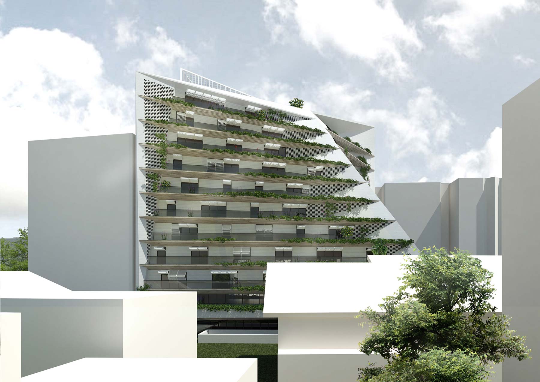 Fațadă a locuinței, de aproape – Green Residence - concept