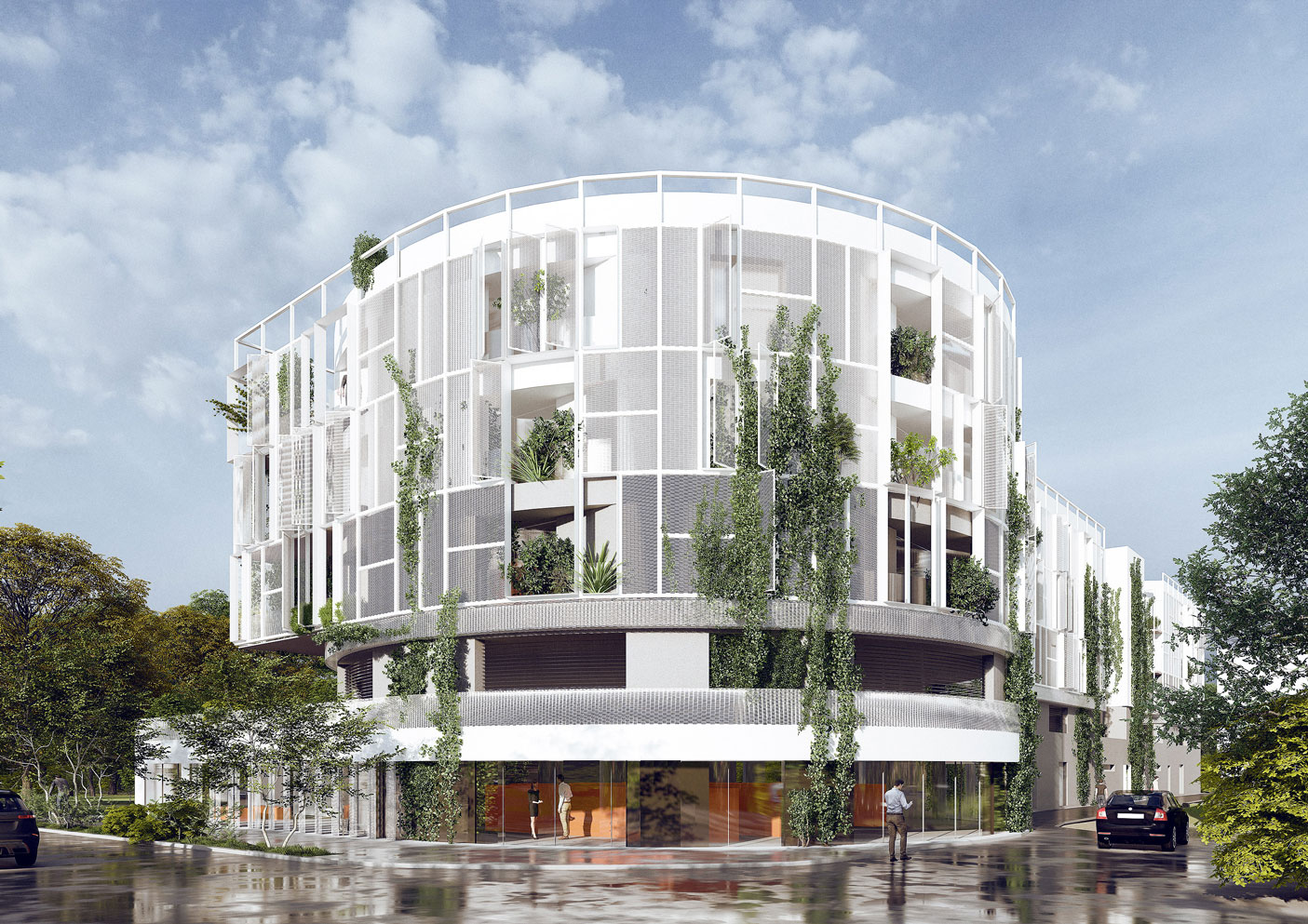 Perspectivă asupra spațiilor comune – Green Aparthotel, Slatina